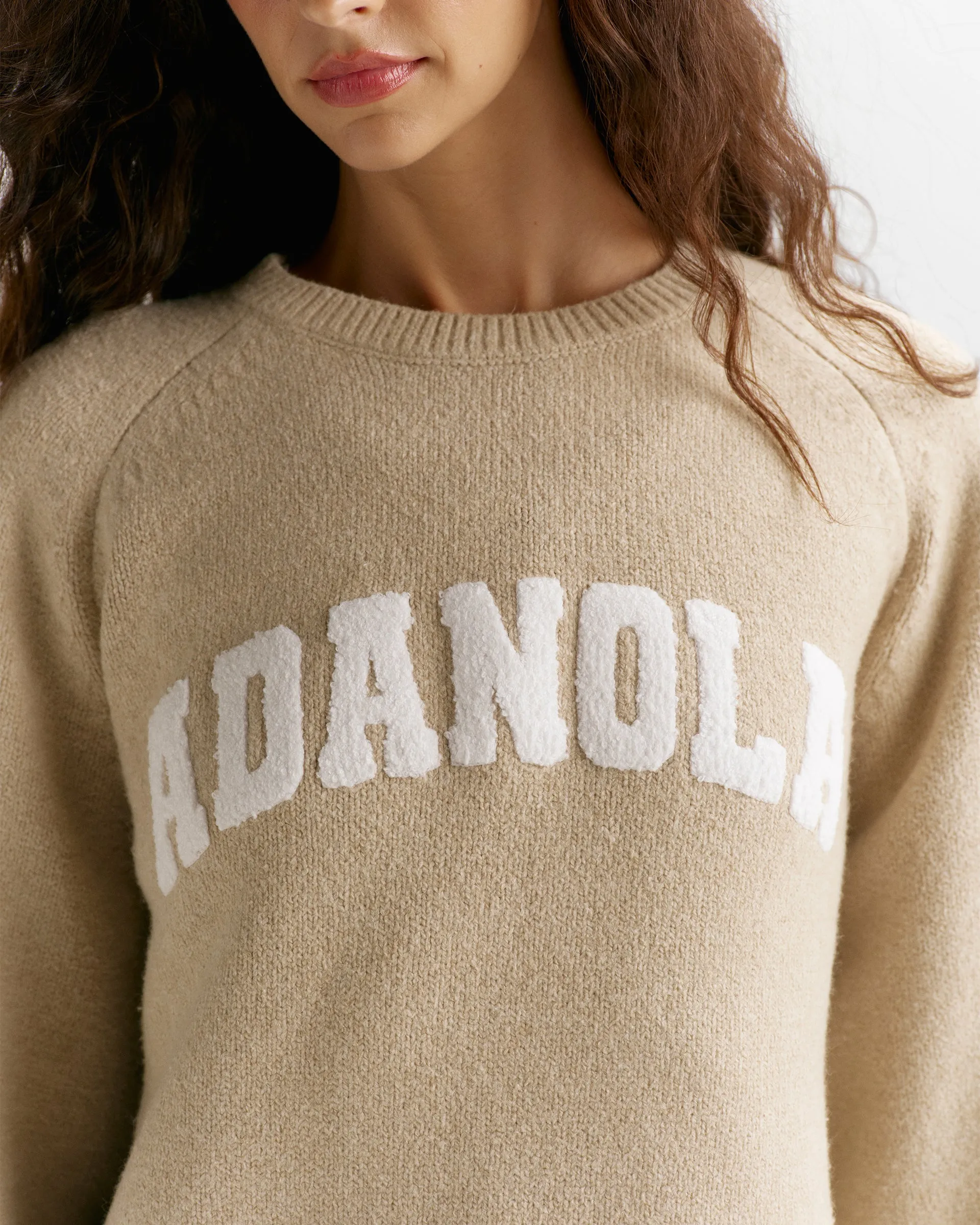 Boucle Oversized Knit Sweatshirt - Oatmeal sold by Adanola product image thumbnail 3