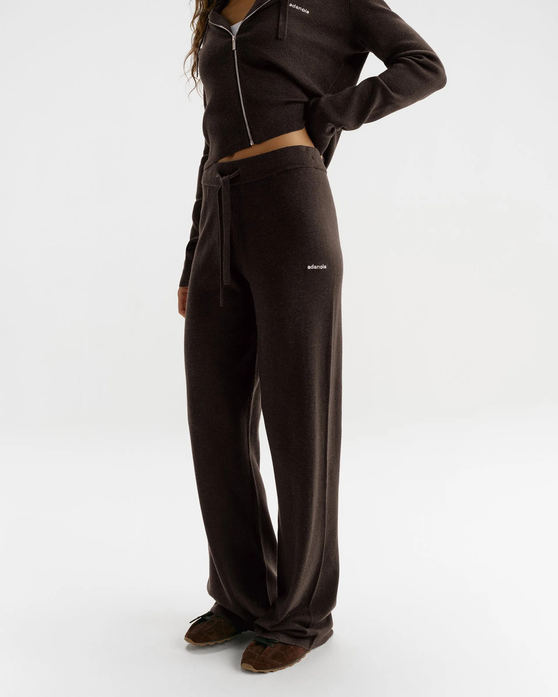 Knit Straight Leg Trousers - Coffee Bean sold by Adanola product image thumbnail 4
