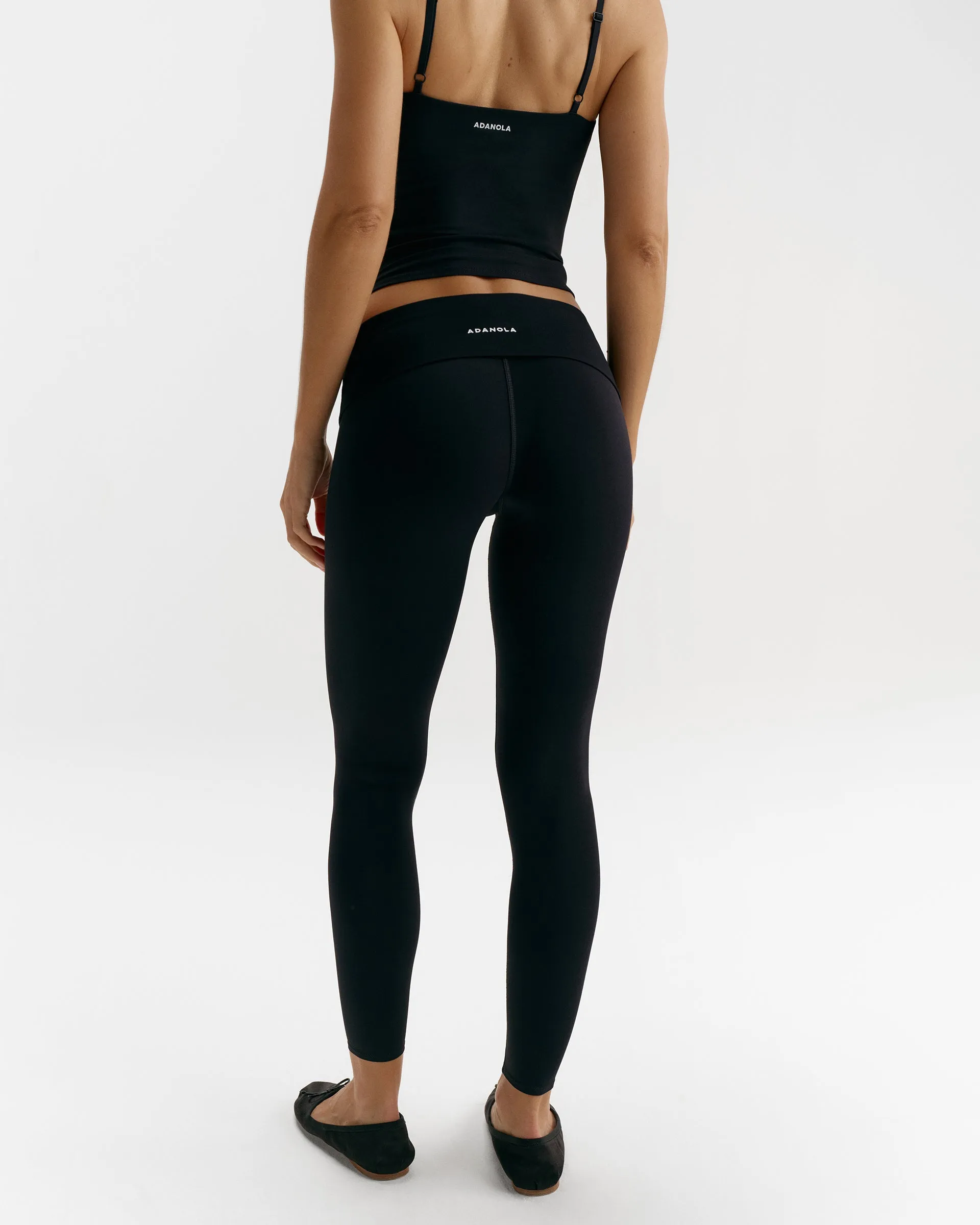 Low Rise Fold Over Yoga Leggings - Black sold by Adanola product image thumbnail 2