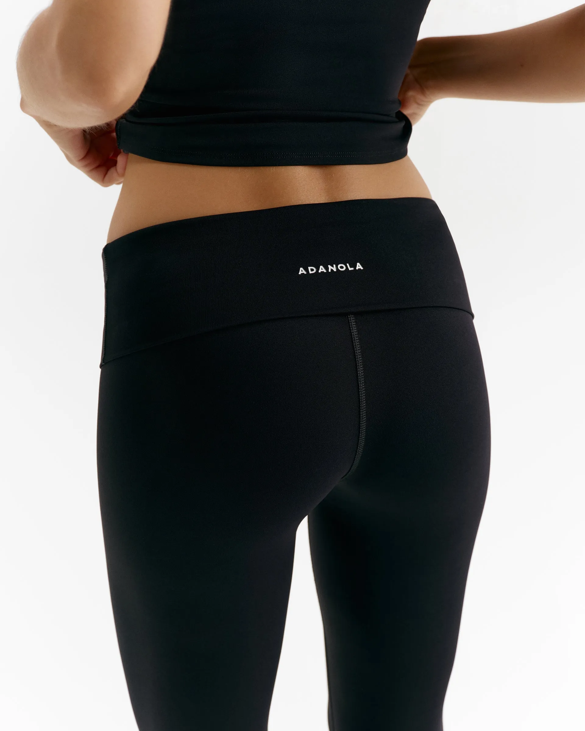 Low Rise Fold Over Yoga Leggings - Black sold by Adanola product image thumbnail 4
