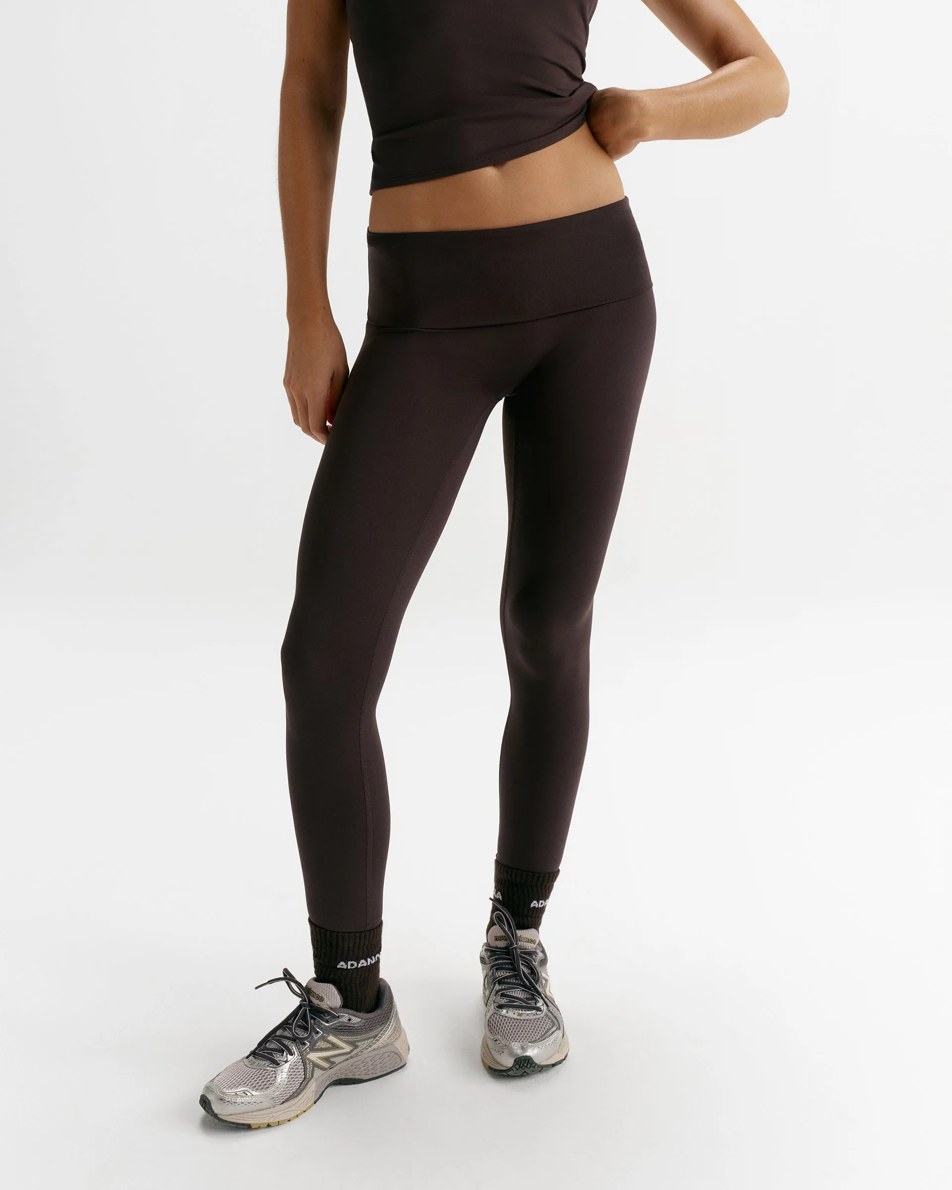 Fold Over Yoga Leggings - Coffee Bean sold by Adanola product image thumbnail 3