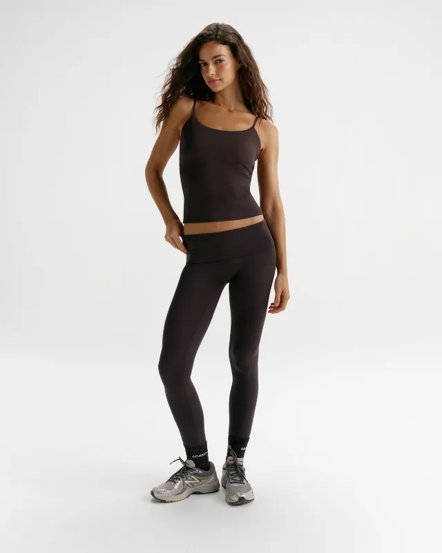 Fold Over Yoga Leggings - Coffee Bean made by Adanola