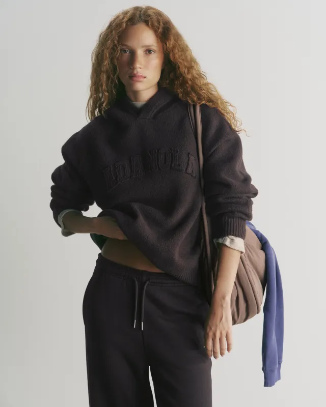 Oversized Knit Hoodie - Coffee Bean made by Adanola