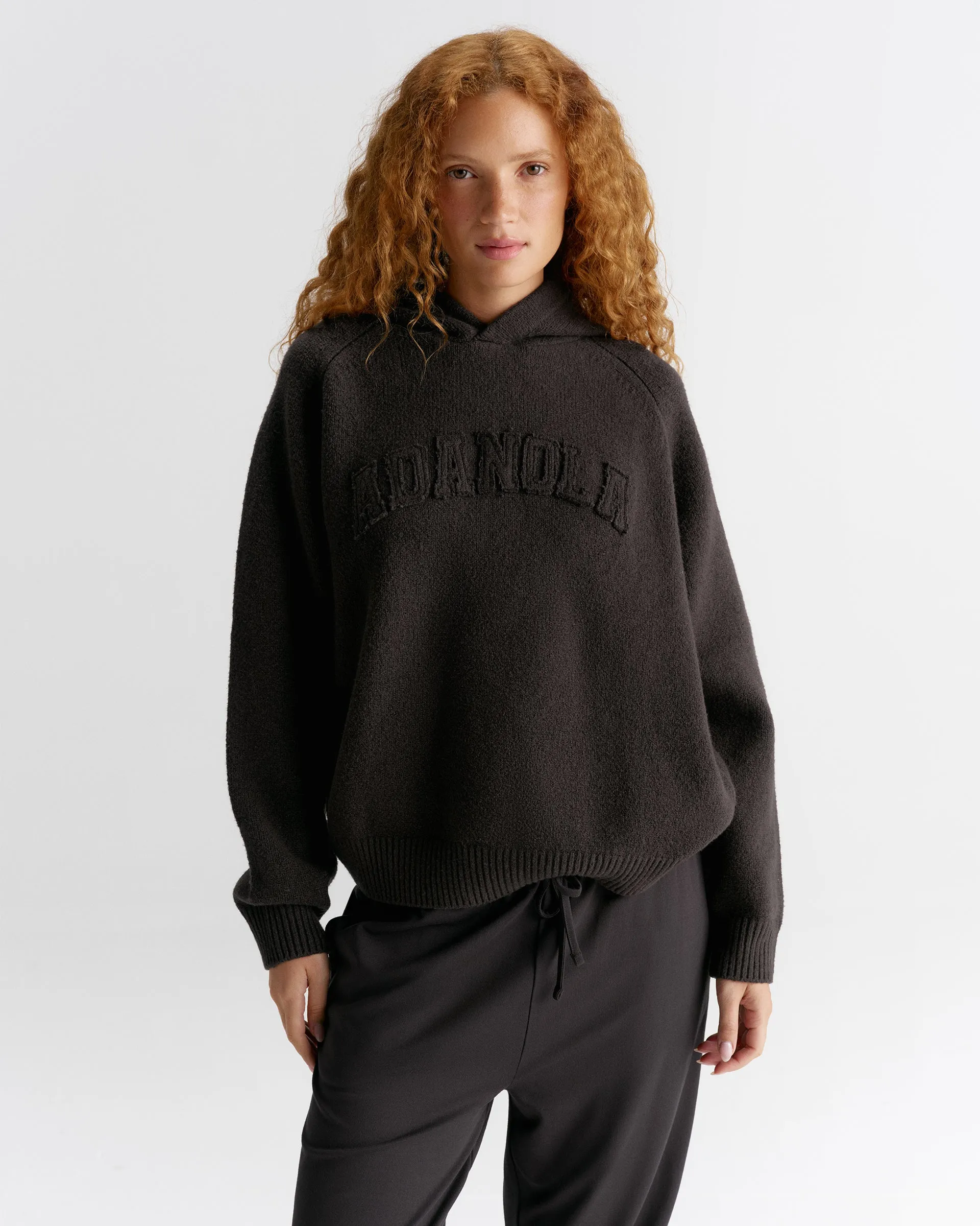 Oversized Knit Hoodie - Coffee Bean sold by Adanola product image thumbnail 4