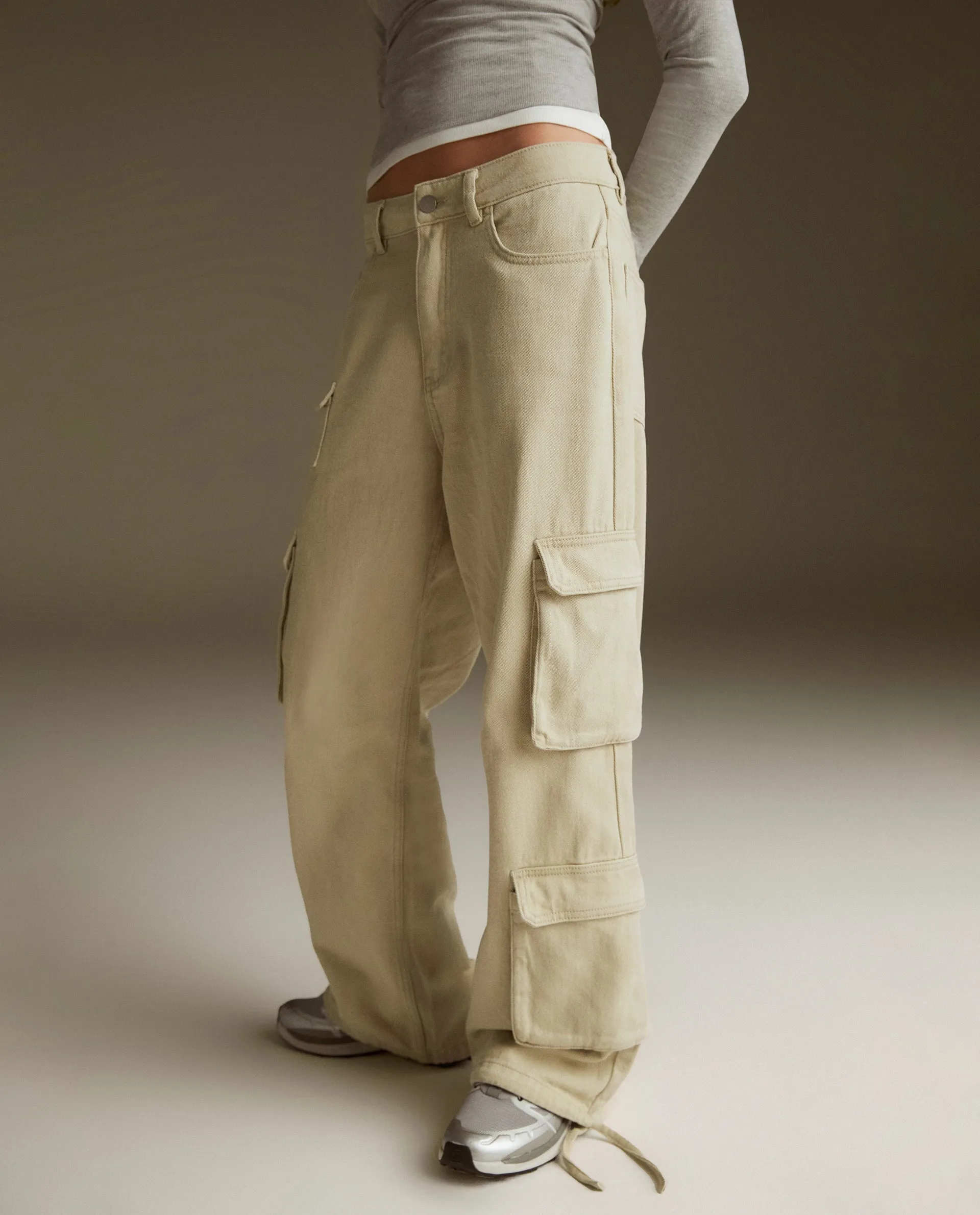 Pocket Detail Cargo Pant - Stone sold by Adanola product image thumbnail 3