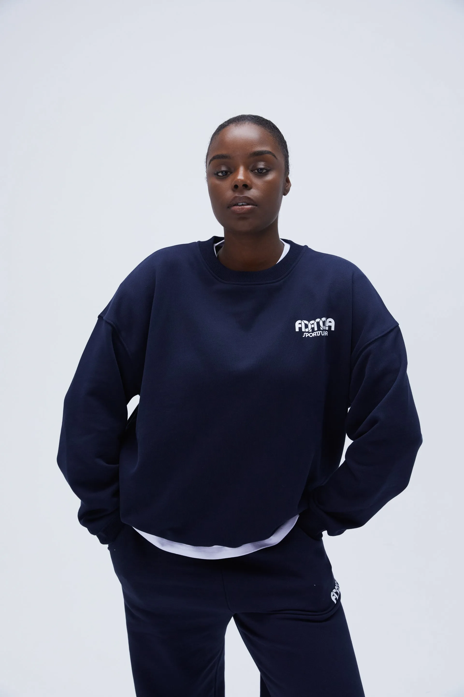Sportswear Oversized Sweatshirt - Navy Blue sold by Adanola product image thumbnail 4