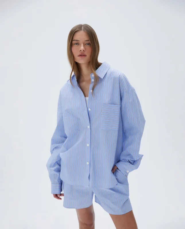 Oversized Cotton Shirt - Stripe sold by Adanola