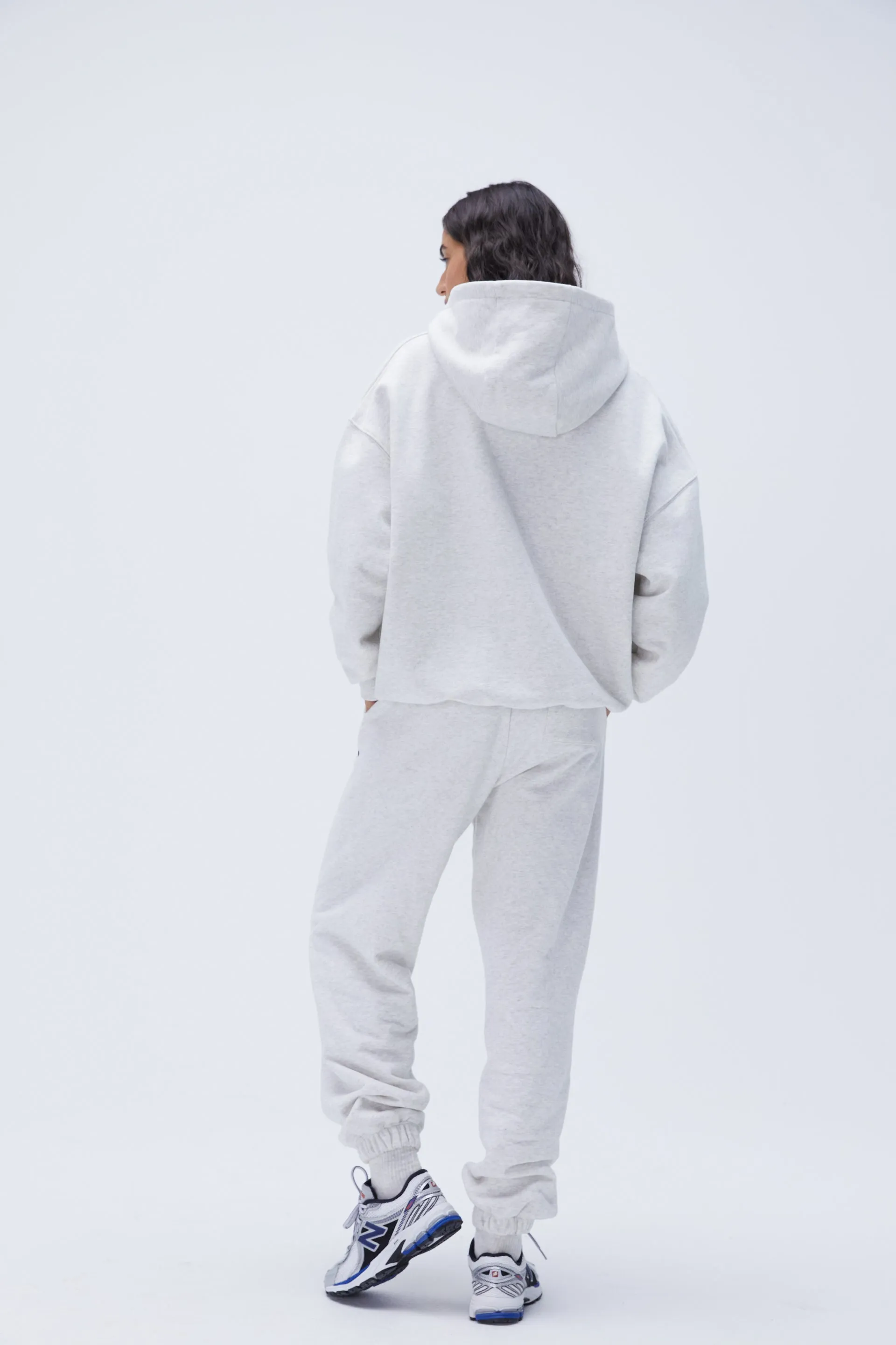 Varsity Oversized Hoodie - Light Grey Melange/Black sold by Adanola product image thumbnail 2
