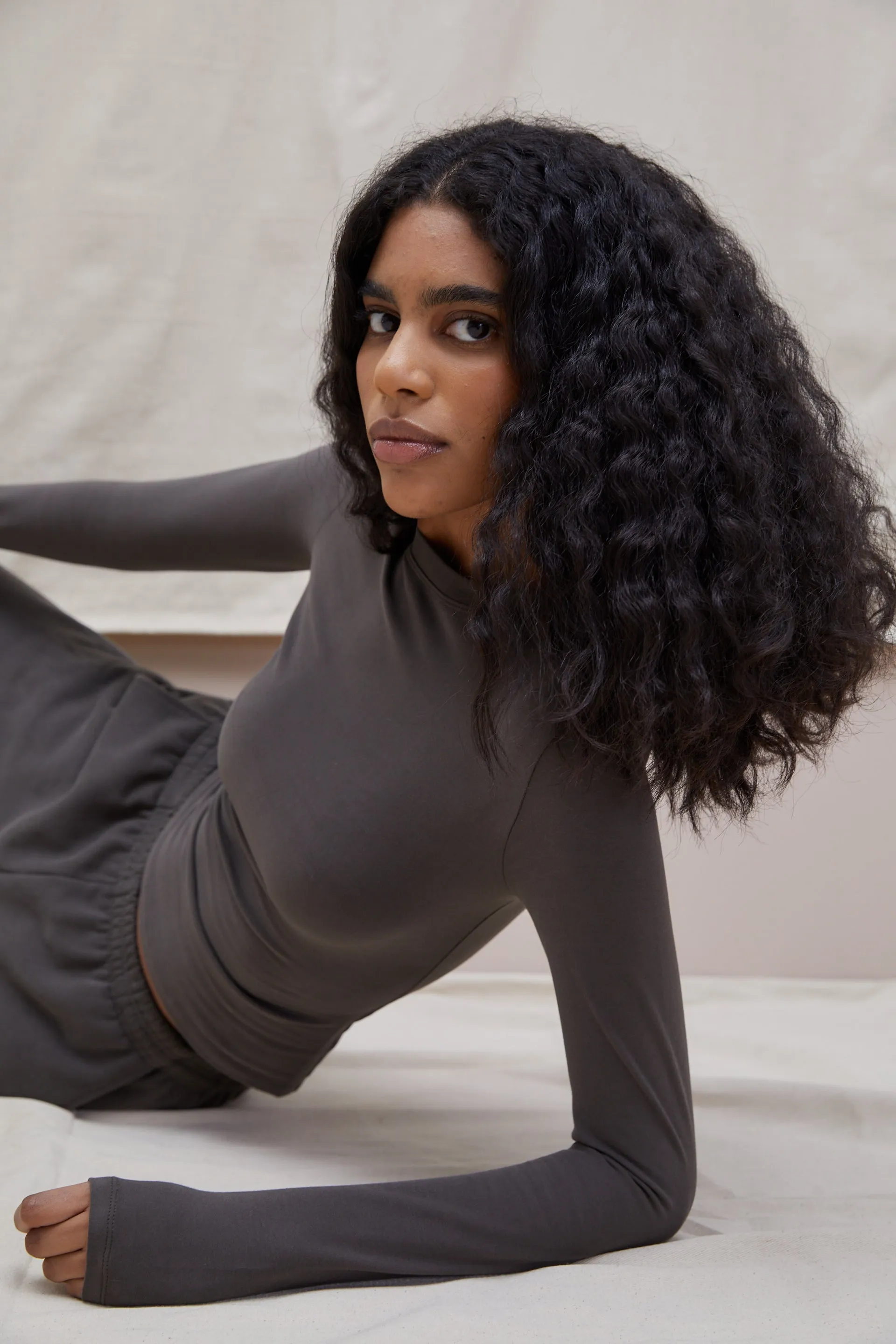 Cotton Long Sleeve Top - Forest Brown sold by Adanola product image thumbnail 3