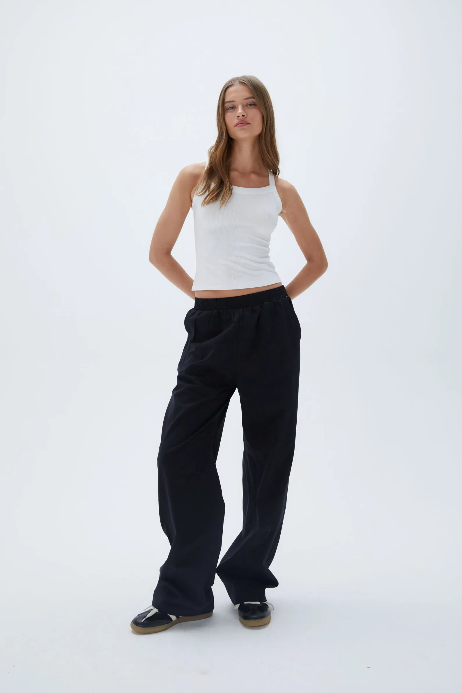 Rib Wide Binding Vest Top - White sold by Adanola product image thumbnail 5