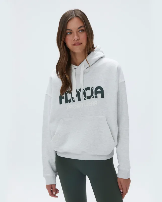 Sportswear Relaxed Drawcord Hoodie - Light Grey Melange/Dark Olive sold by Adanola