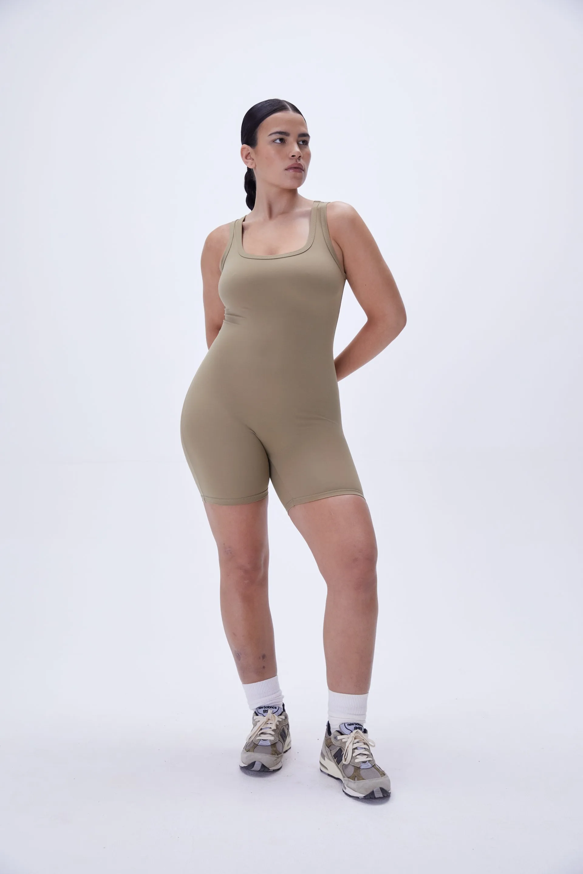 Ultimate Scoop Neck Sleeveless Romper - Deep Sand sold by Adanola product image thumbnail 5