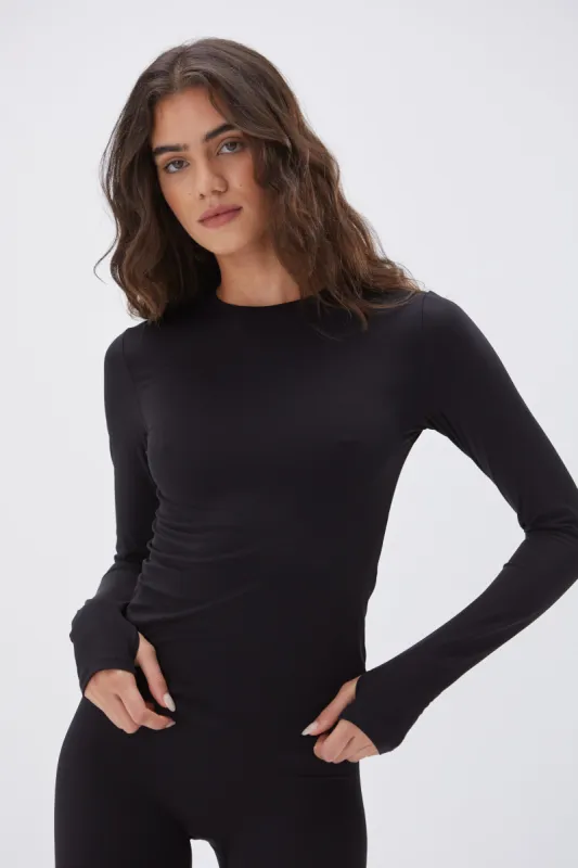 Ultimate Long Sleeve Top - Black sold by Adanola
