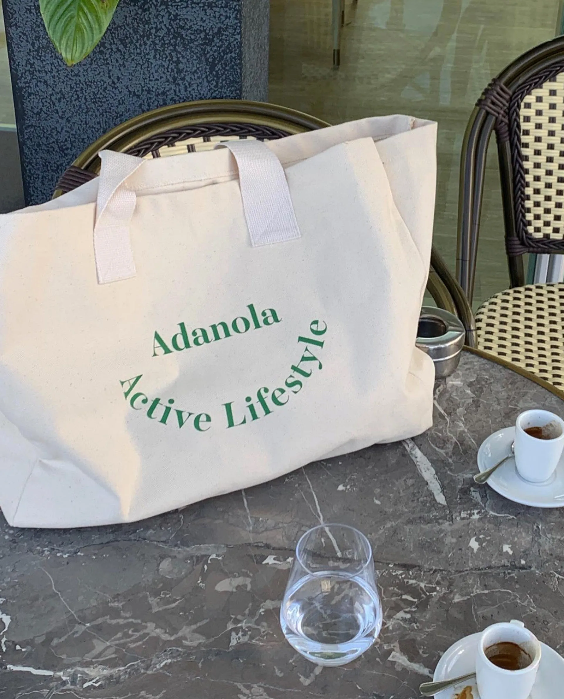 国内発送【ADANOLA】Active Lifestyle Tote Bag Active Lifestyle' Black & Nude Canvas Tote Bag | Adanola