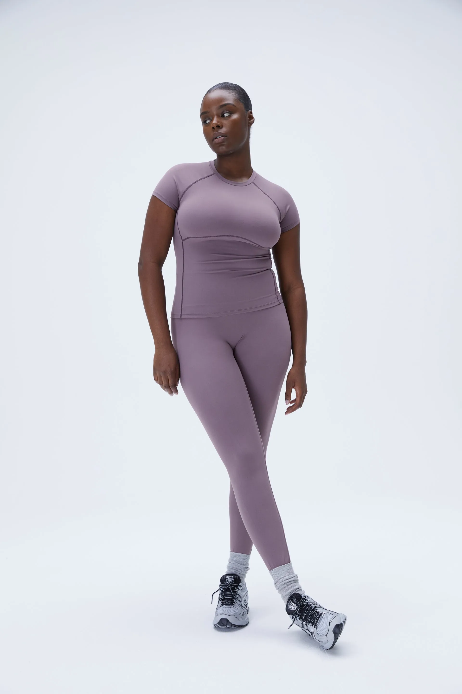 Ultimate Seam Detail Short Sleeve Top - Mauve Purple sold by Adanola product image thumbnail 4