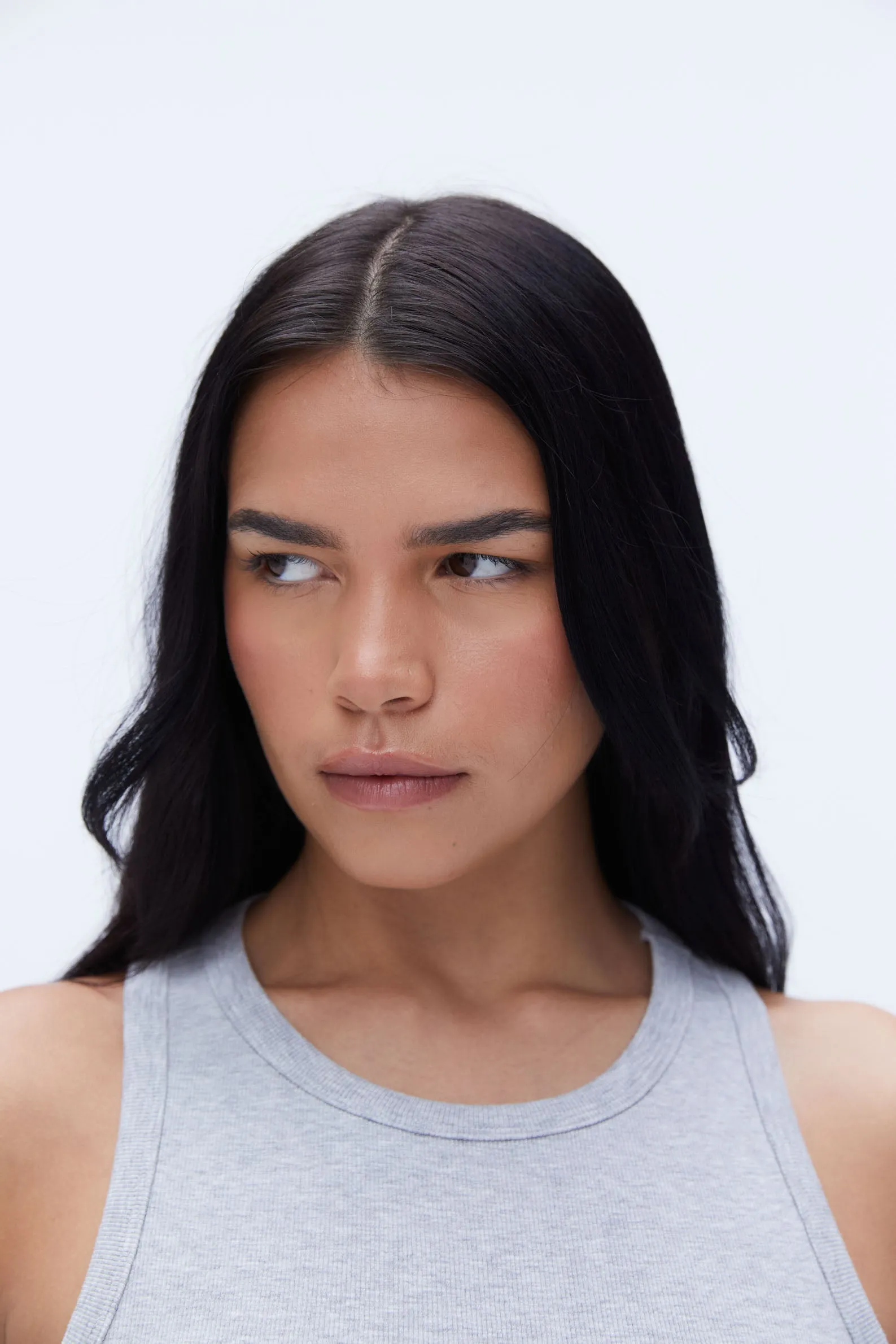 Rib Racer Mini Dress - Grey Melange sold by Adanola product image thumbnail 3