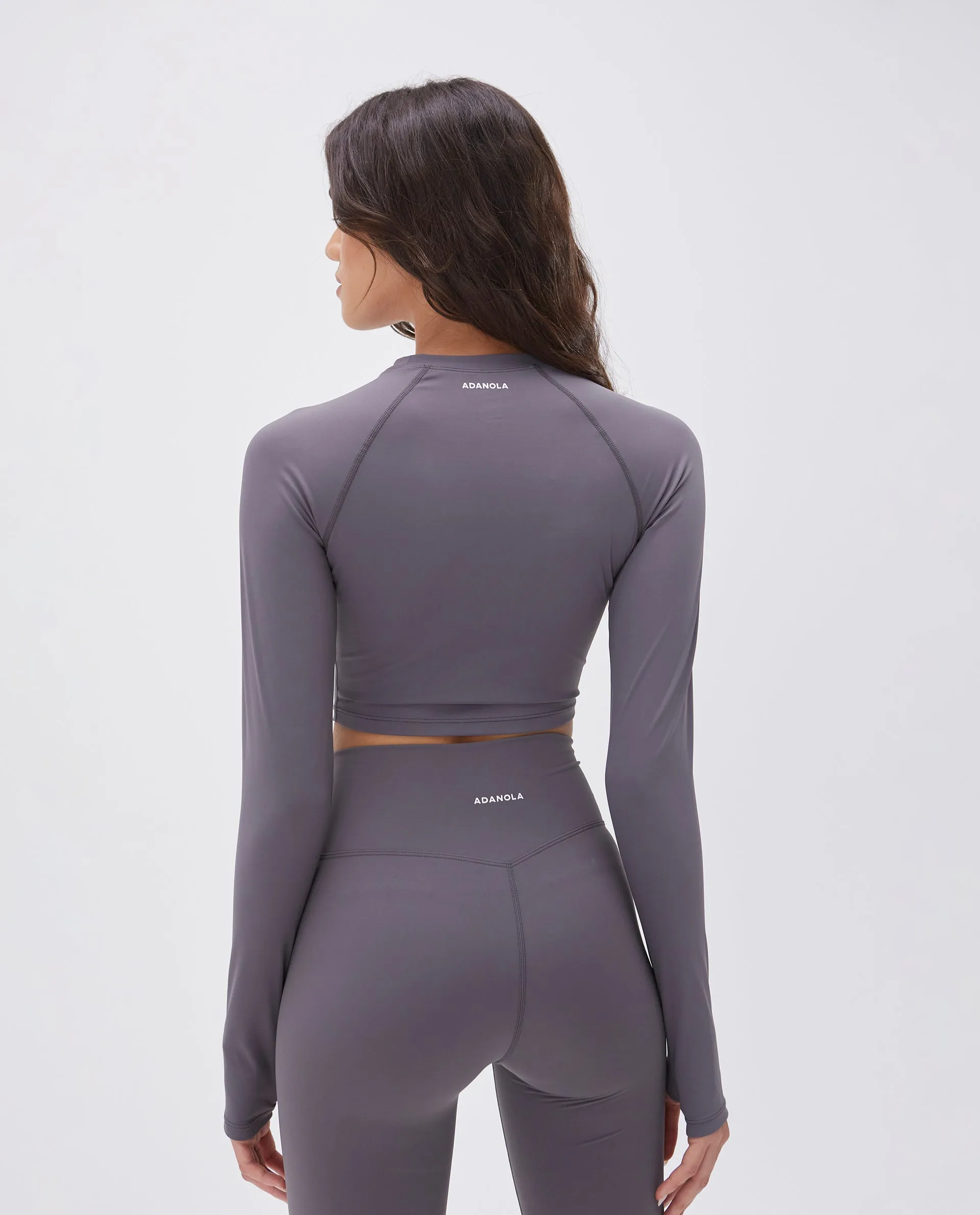 Long Sleeve Crop Top - Dark Grey sold by Adanola product image thumbnail 2