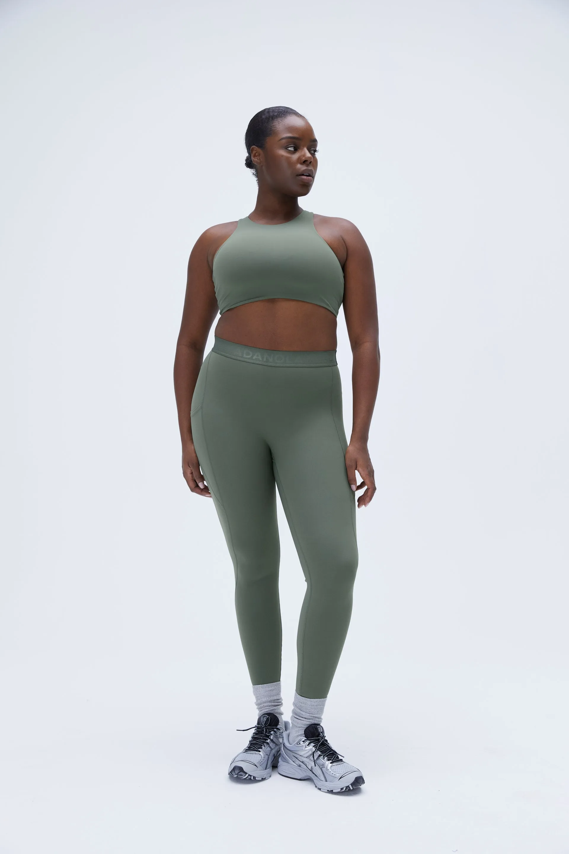 Ultimate Branded Pocket Leggings - Khaki Green sold by Adanola product image thumbnail 5