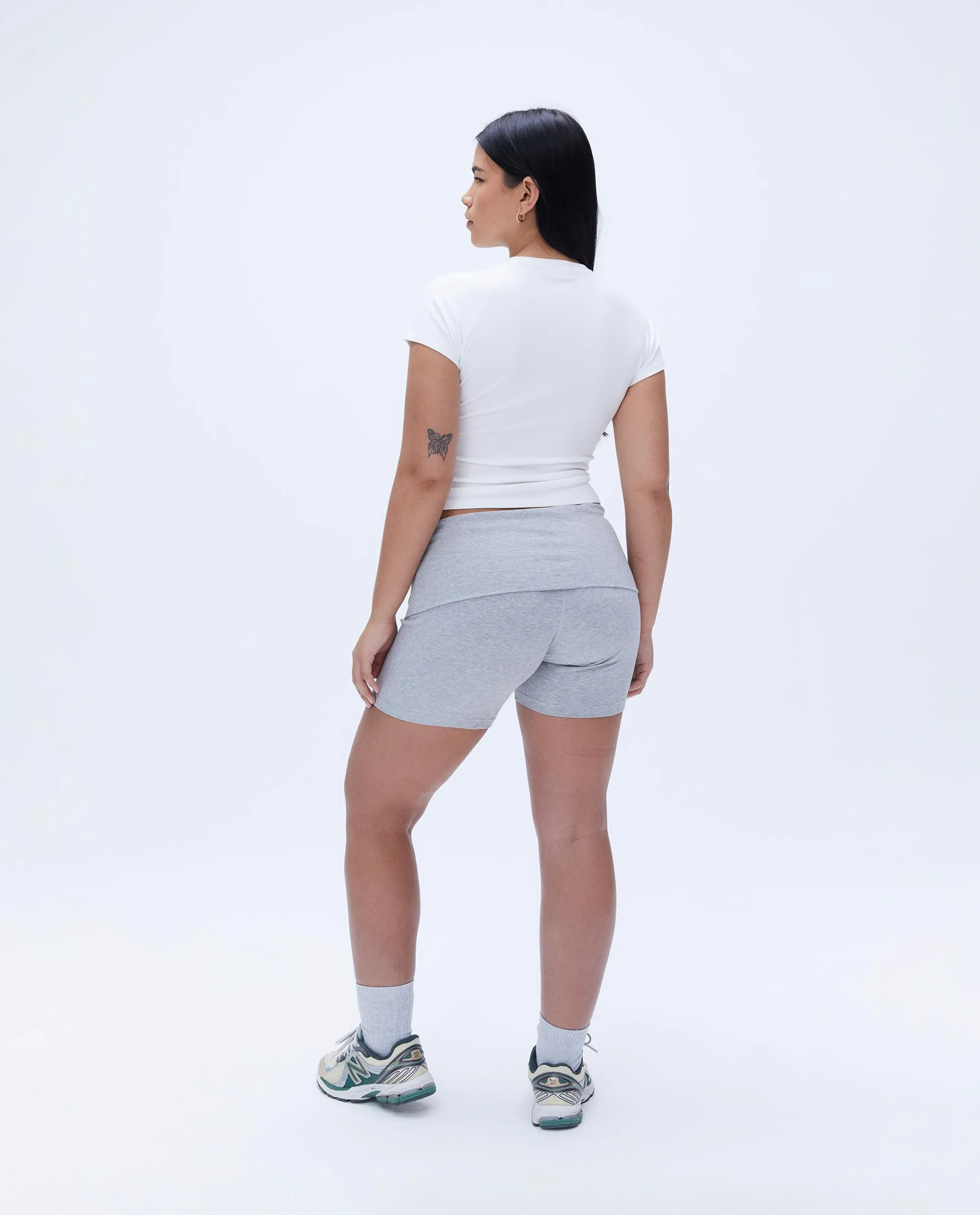 Rib Raglan Short Sleeve Top - White sold by Adanola product image thumbnail 3