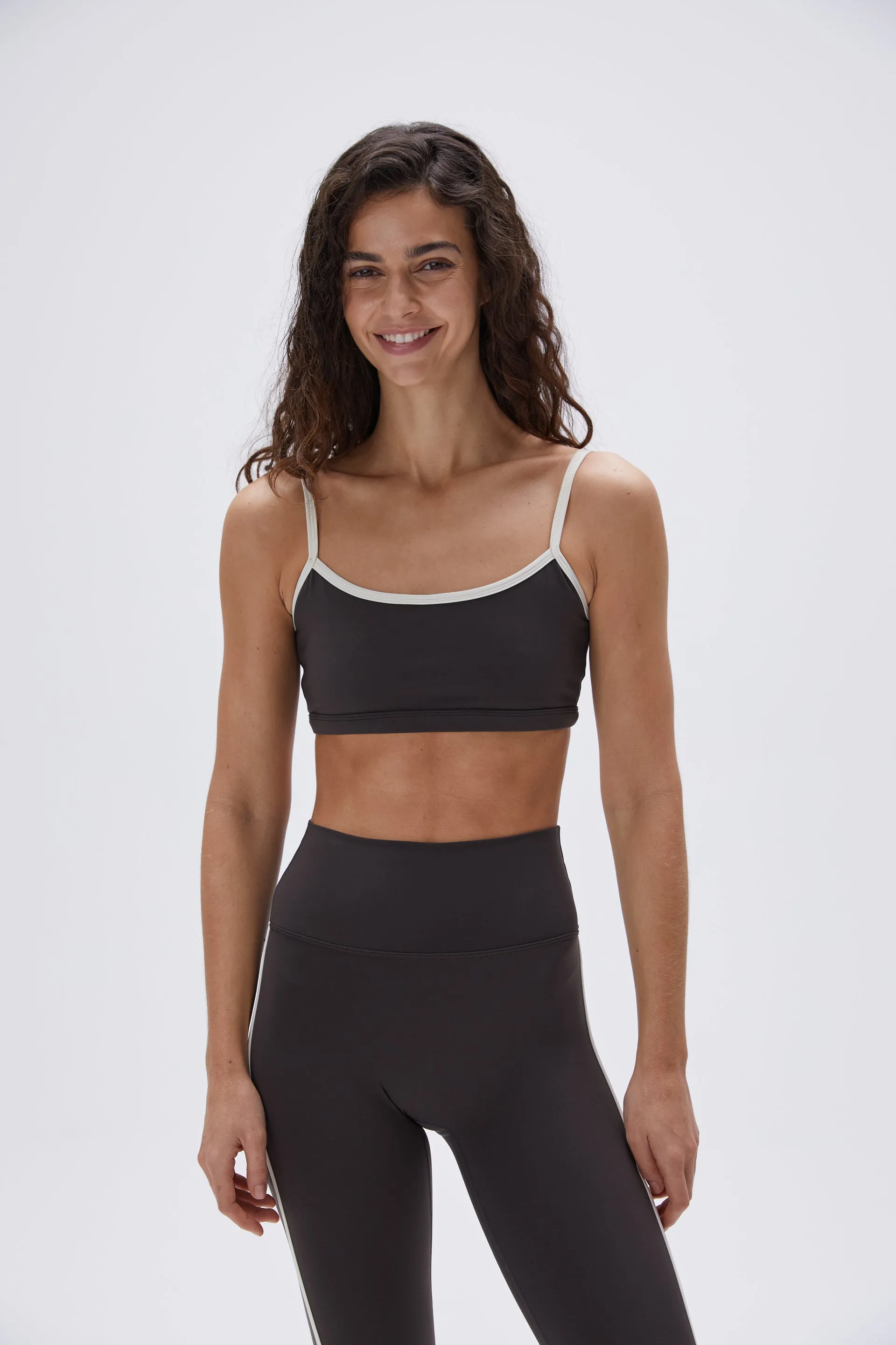 Ultimate Contrast Strap Scoop Bra - Coffee Bean/Cream sold by Adanola product image thumbnail 3