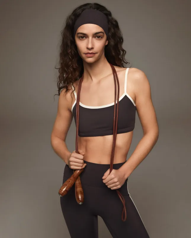 Ultimate Contrast Strap Scoop Bra - Coffee Bean/Cream sold by Adanola