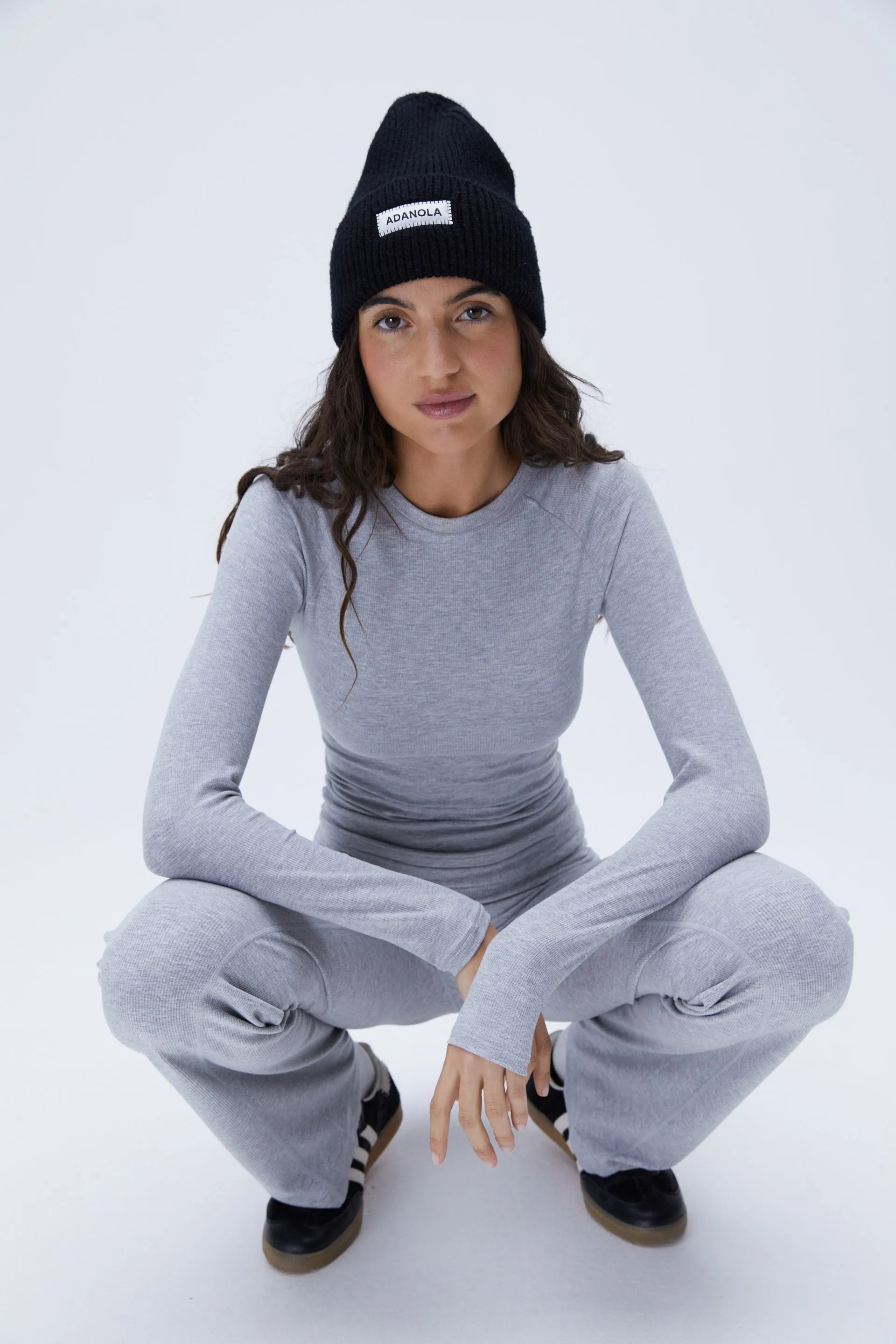 Rib Raglan Long Sleeve Top - Grey Melange sold by Adanola product image thumbnail 4