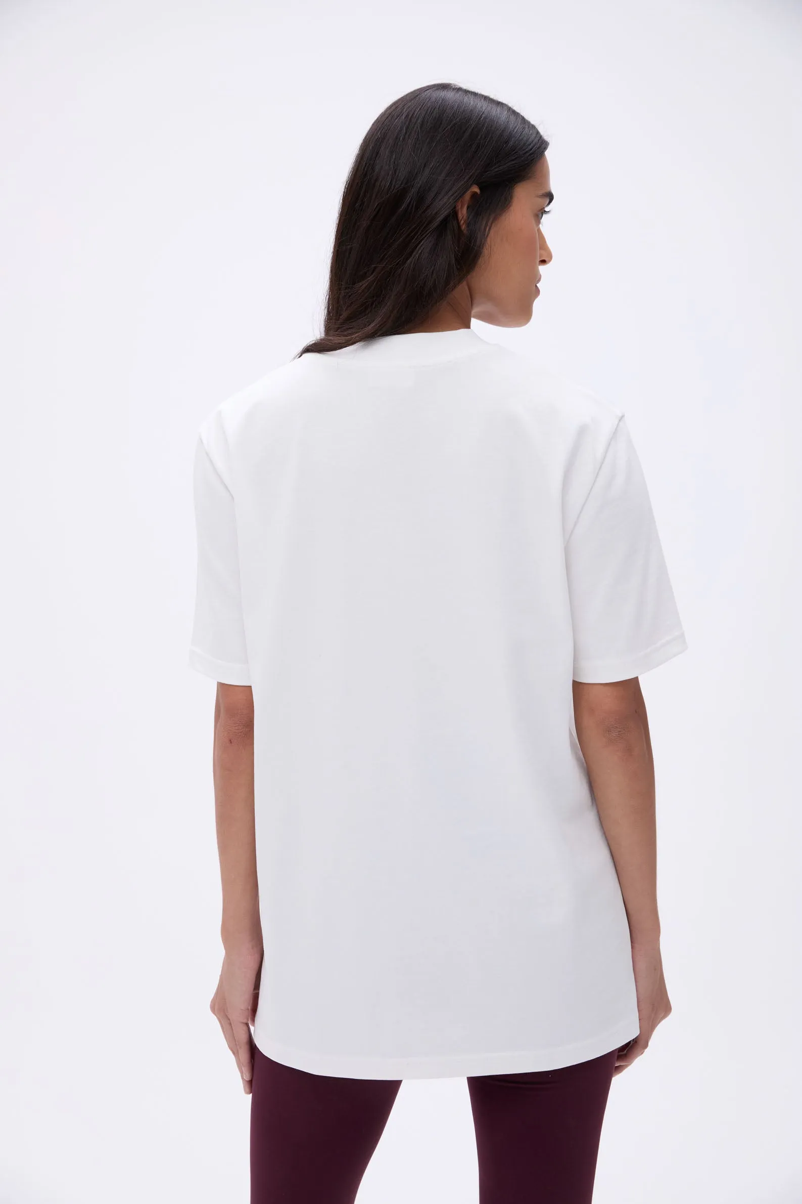 Retro Oversized Short Sleeve T-shirt - White/Dark Cherry sold by Adanola product image thumbnail 3