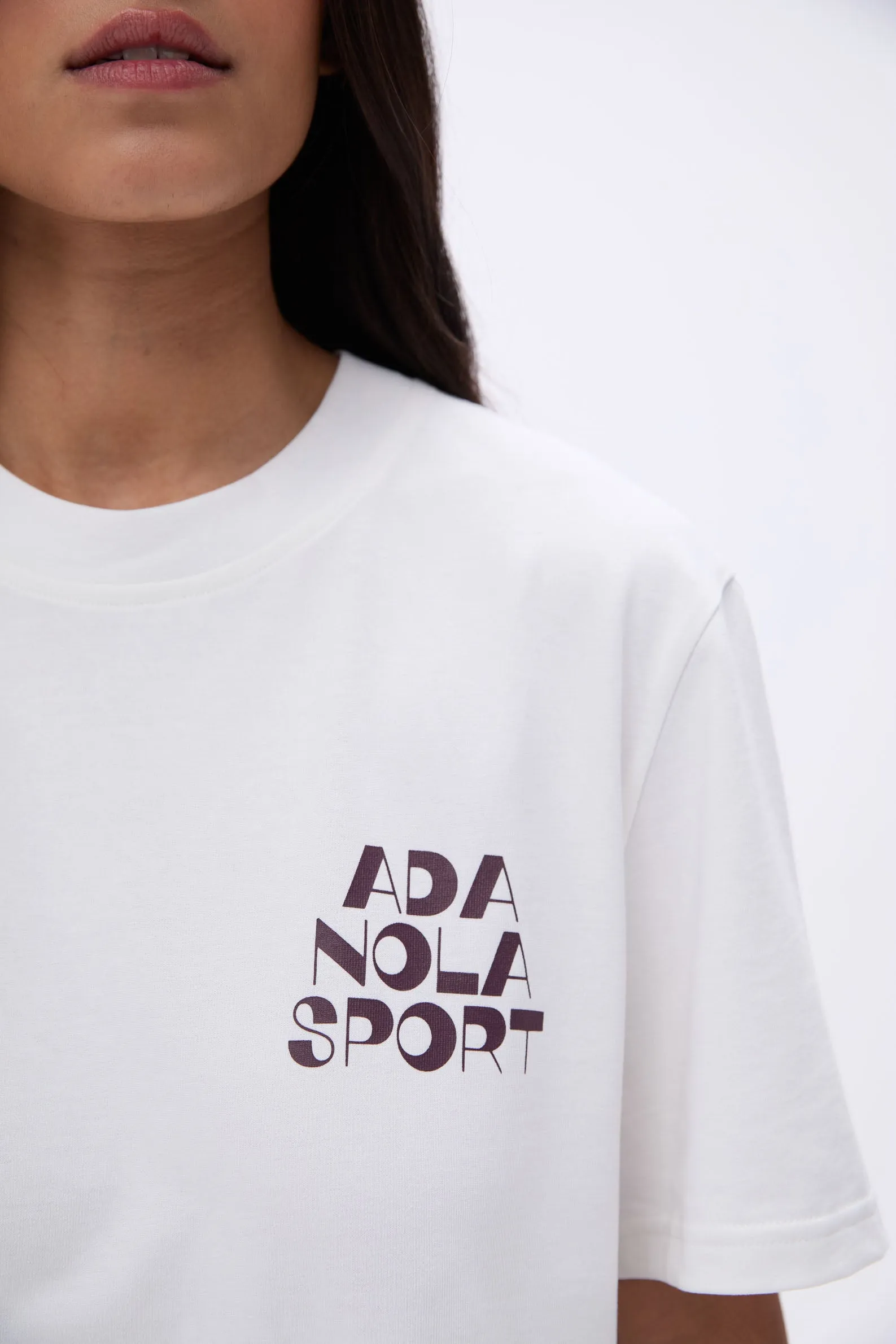 Retro Oversized Short Sleeve T-shirt - White/Dark Cherry sold by Adanola product image thumbnail 2