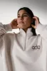 Performance Oversized Funnel Neck Zip Sweatshirt - Marshmallow White sold by Adanola