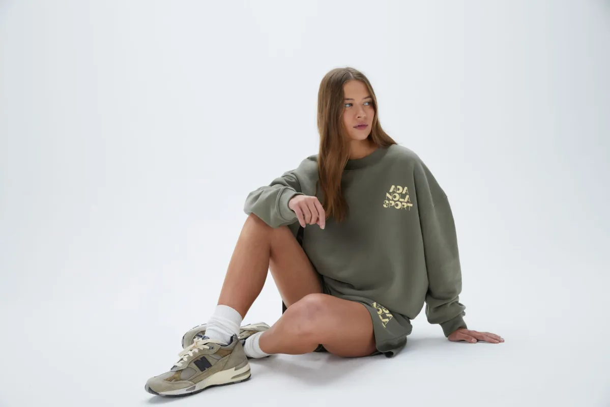 Vacation Relaxed Sweatshirt - Olive Green sold by Adanola