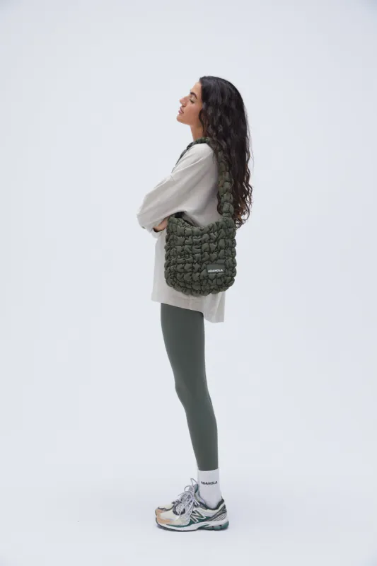 Textured Shoulder Bag - Khaki Green made by Adanola
