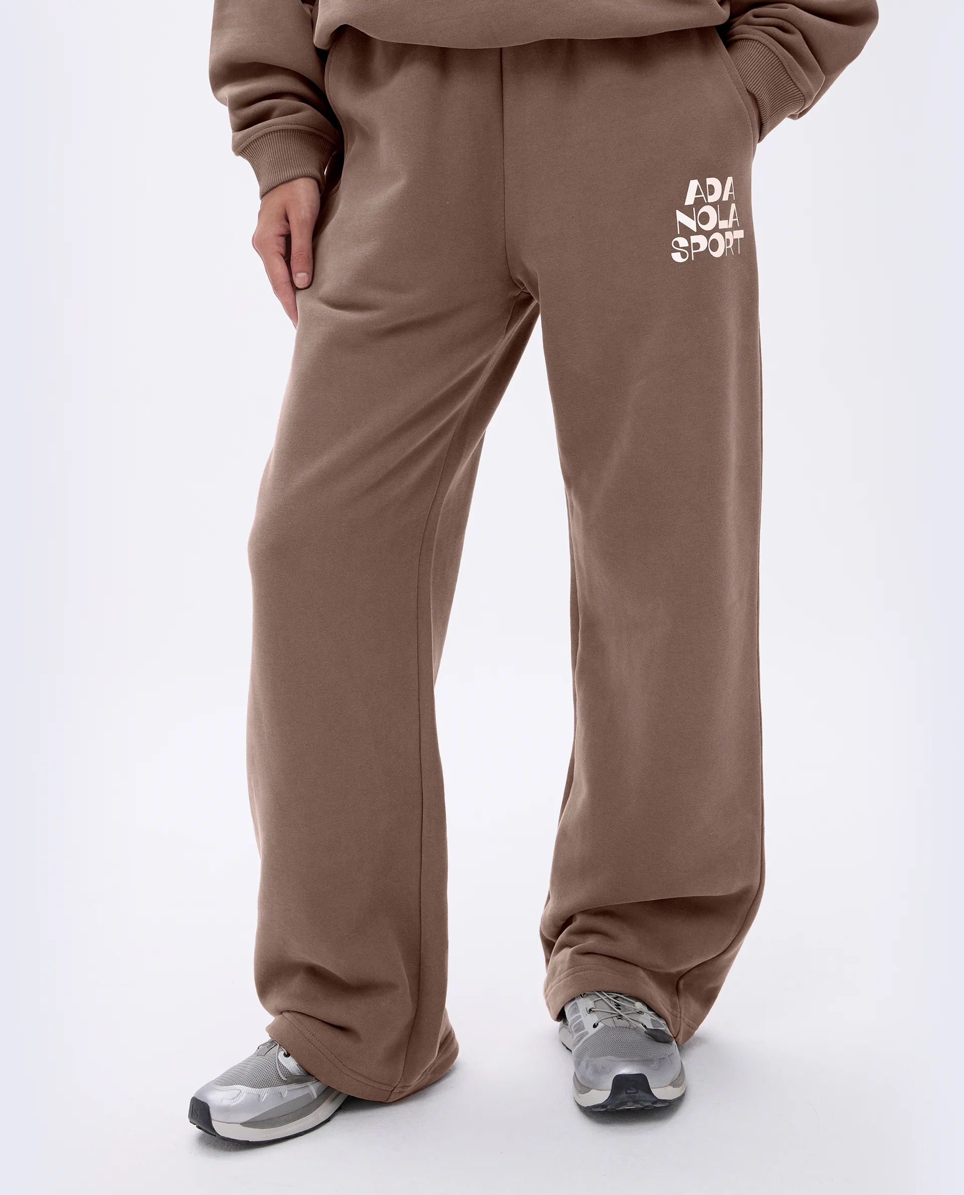 Retro Straight Leg Sweatpants - Pebble Brown/Marshmallow White sold by Adanola product image thumbnail 3