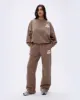Retro Straight Leg Sweatpants - Pebble Brown/Marshmallow White sold by Adanola