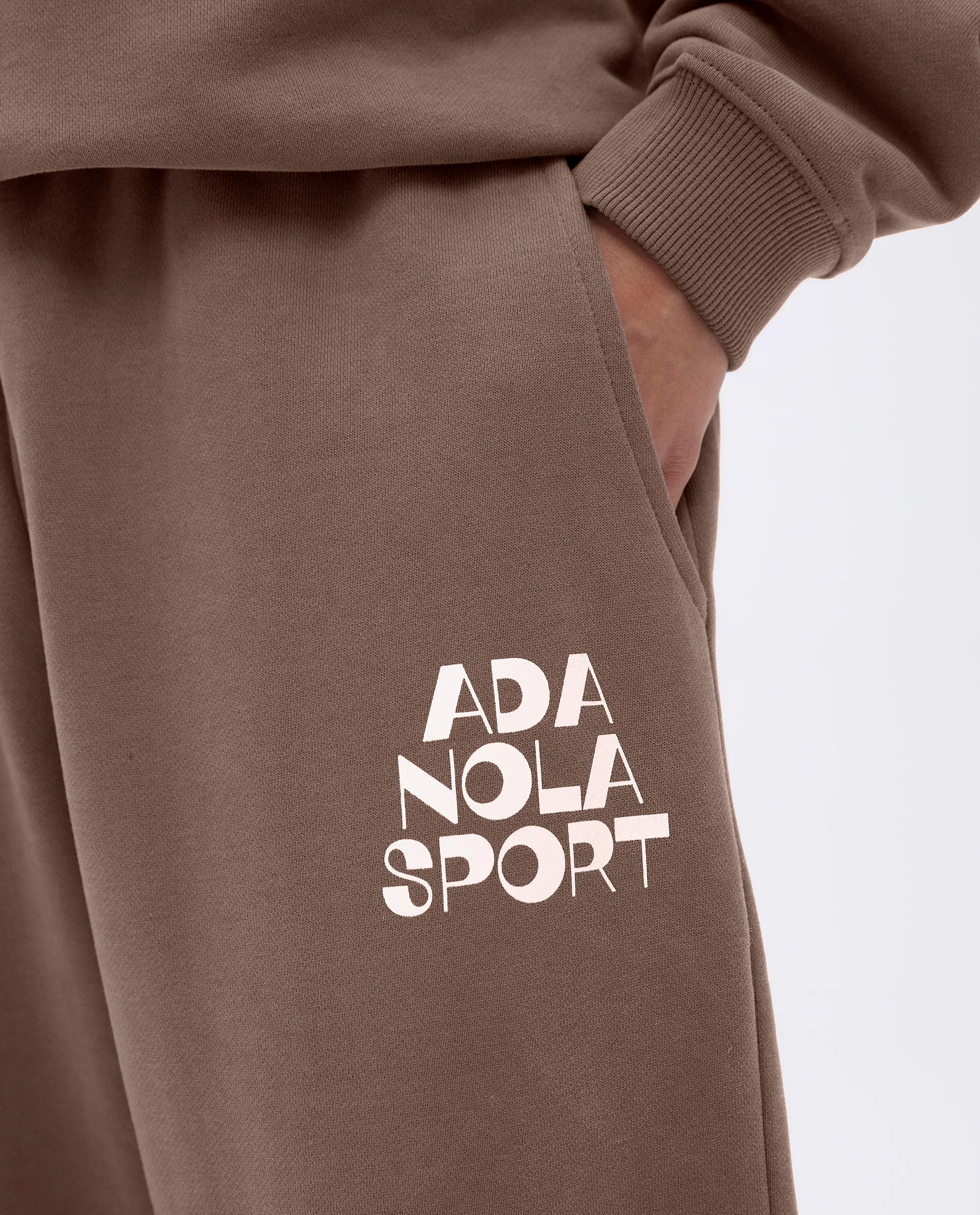 Retro Straight Leg Sweatpants - Pebble Brown/Marshmallow White sold by Adanola product image thumbnail 2