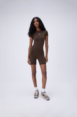 Ultimate Short Sleeve Romper - Espresso Brown sold by Adanola