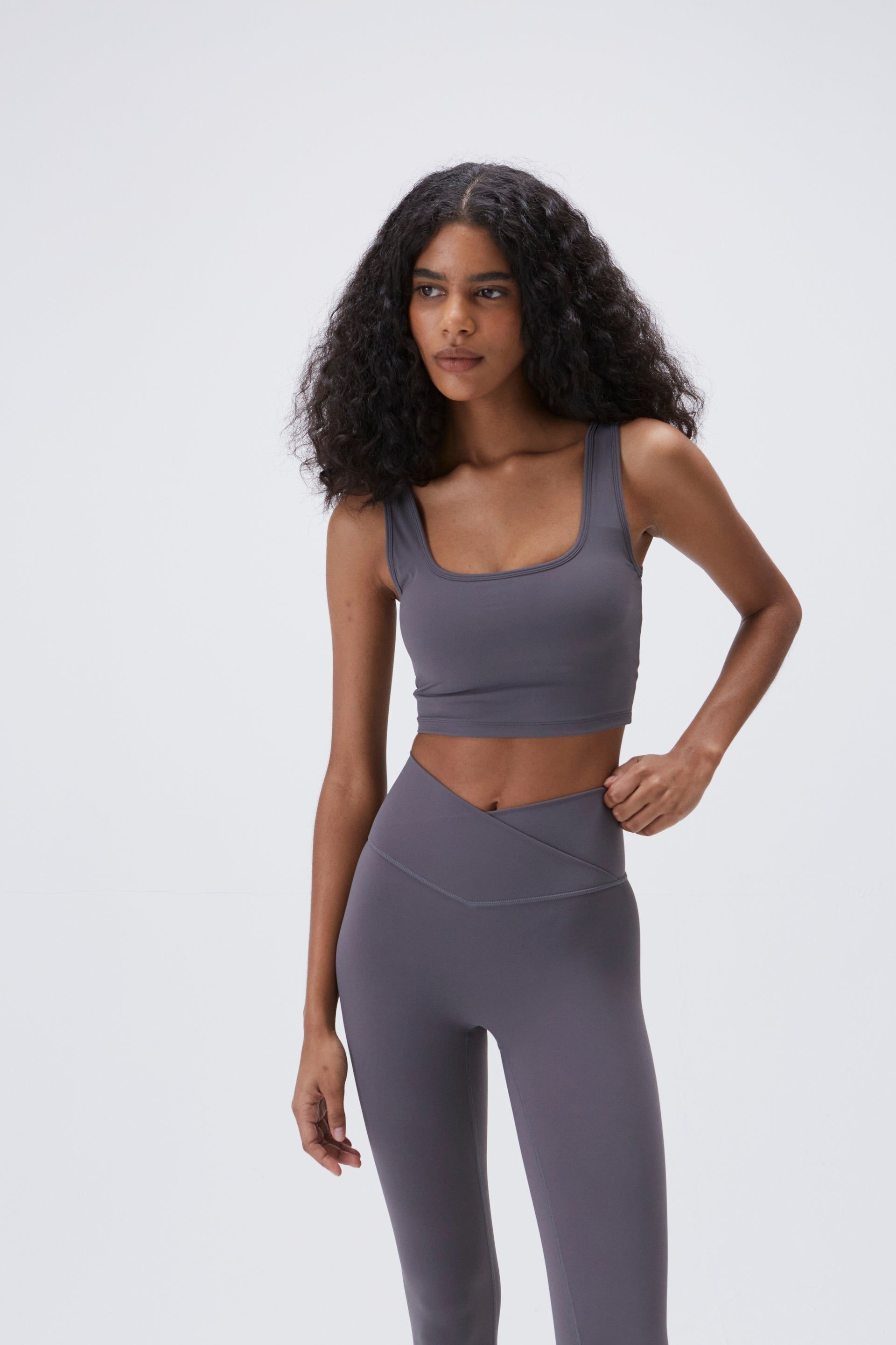 Square Neck Bra - Dark Grey sold by Adanola