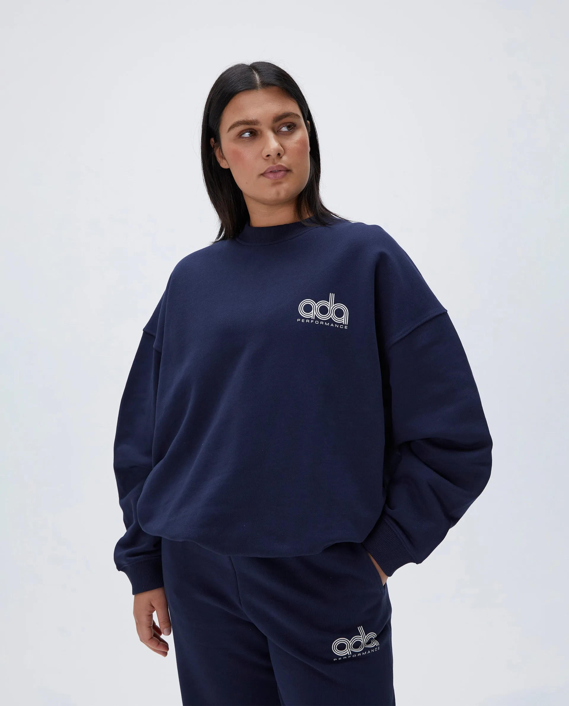 Performance Oversized Sweatshirt - Navy Blue sold by Adanola