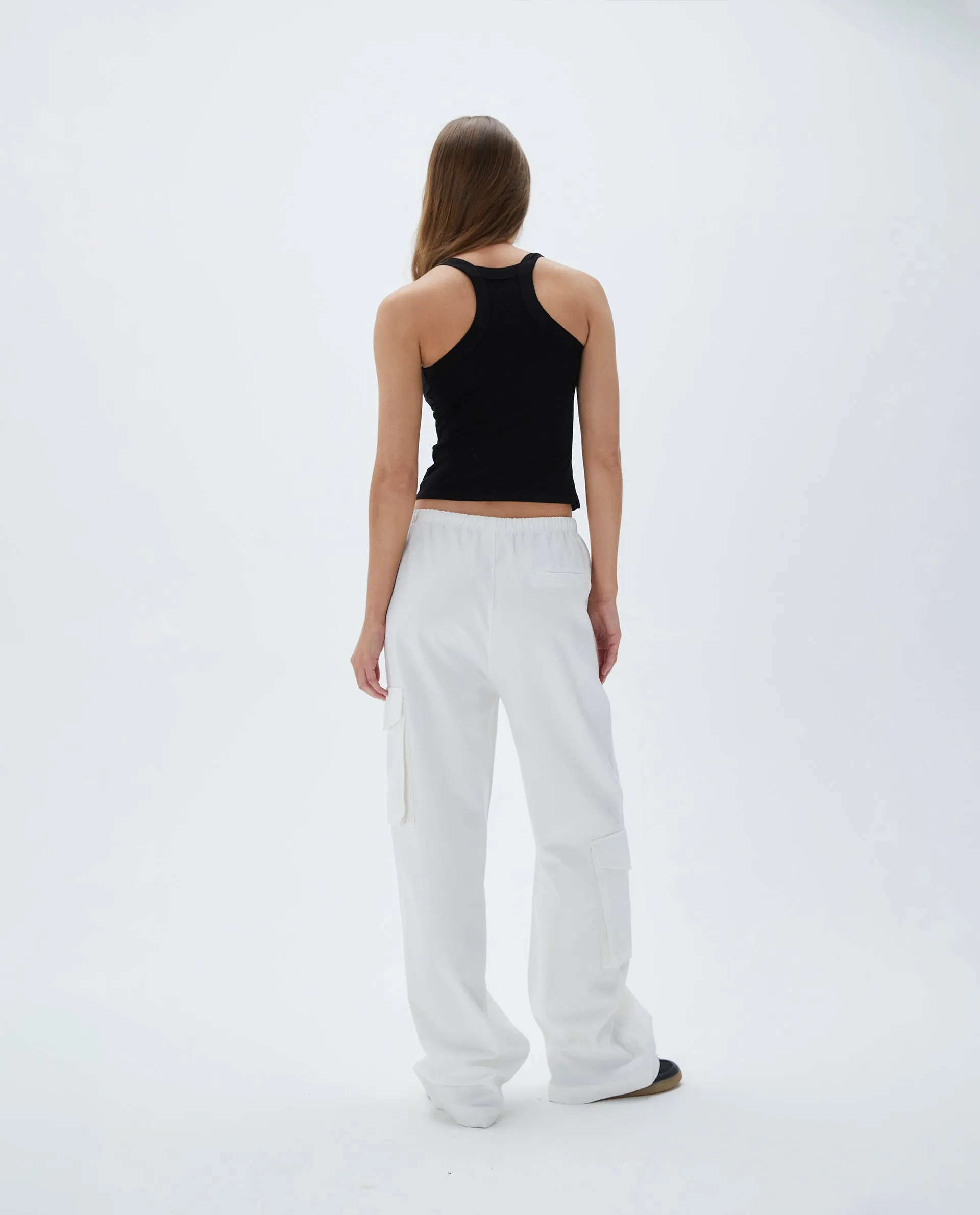 Relaxed Cotton Cargo Pants - White sold by Adanola product image thumbnail 4