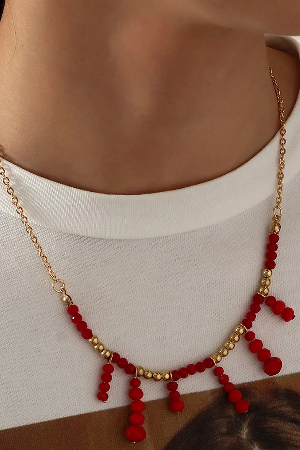 Boho Style Red Necklace sold by KissProm
