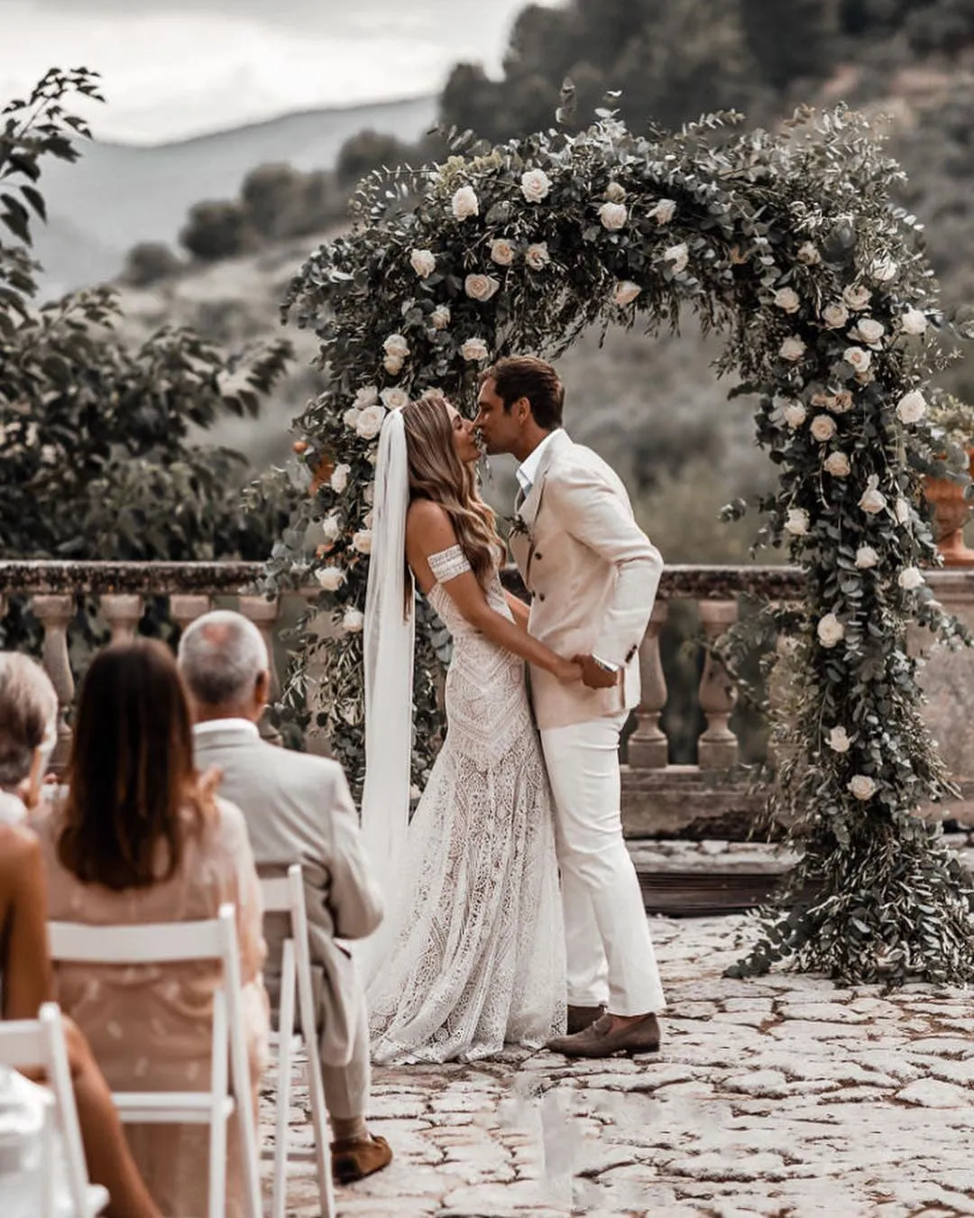 Mermaid Off-the-Shoulder Backless Ivory Lace Beach Wedding Dresses sold by KissProm product image thumbnail 5