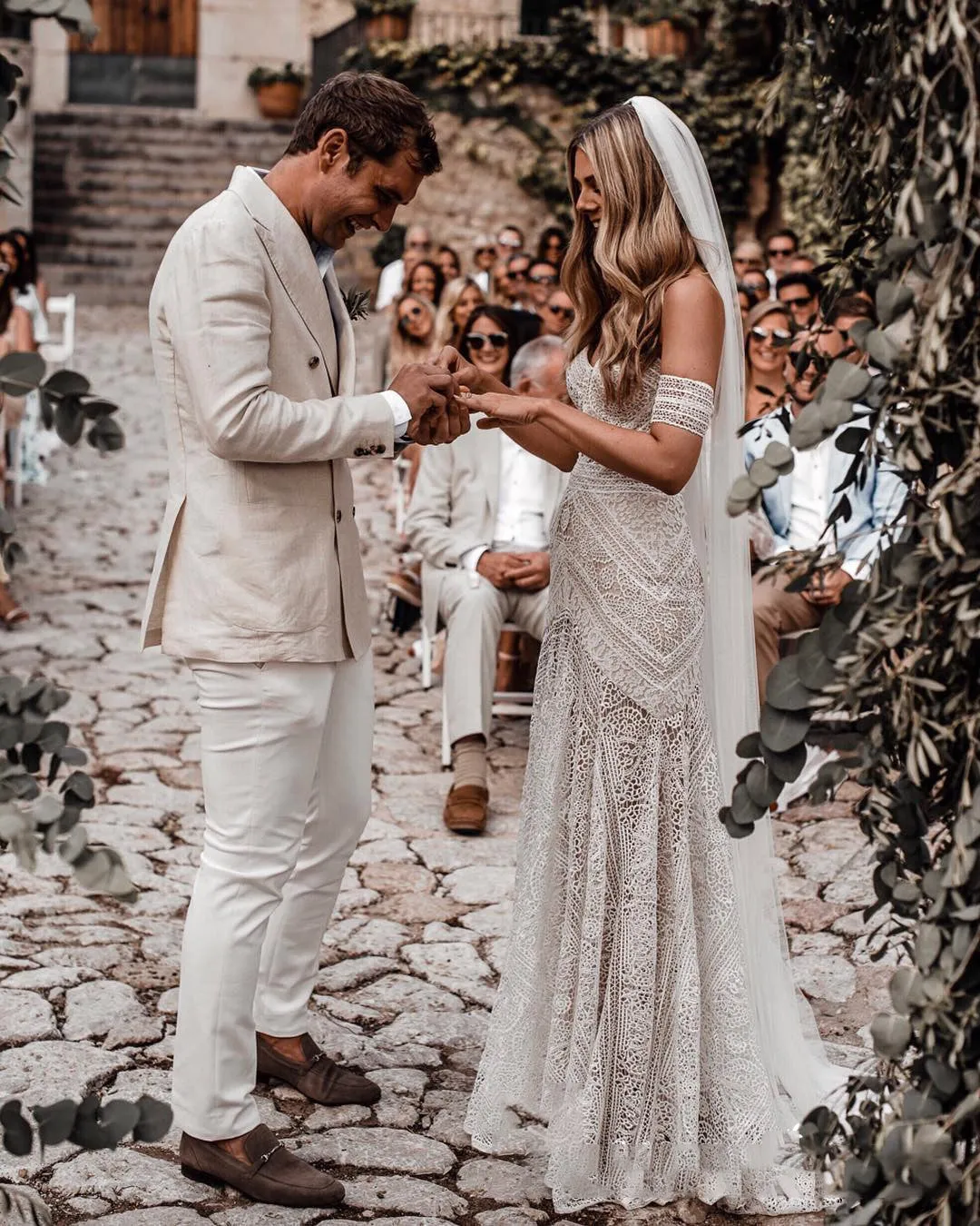 Mermaid Off-the-Shoulder Backless Ivory Lace Beach Wedding Dresses sold by KissProm product image thumbnail 2