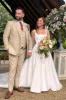 Elegant Square Neck White Satin Wedding Dresses sold by KissProm