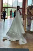 Elegant Square Neck White Satin Wedding Dresses sold by KissProm
