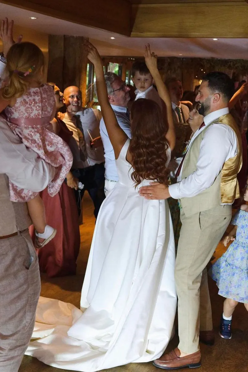 Elegant Square Neck White Satin Wedding Dresses sold by KissProm product image thumbnail 2