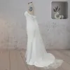 Mermaid Simple Ruffled White Wedding Dress sold by KissProm