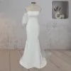 Mermaid Simple Ruffled White Wedding Dress sold by KissProm