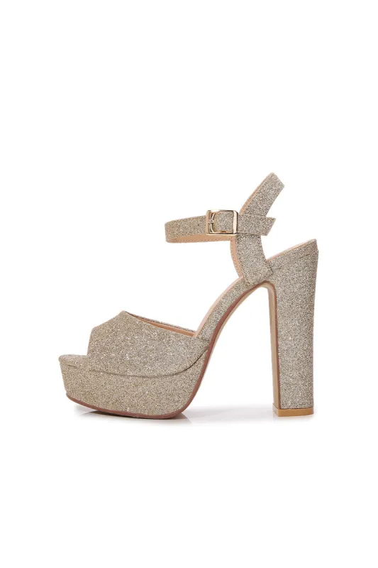 Outdoor Peep Toe Chunky Heel Shoes With Buckle Ankle Strap sold by KissProm