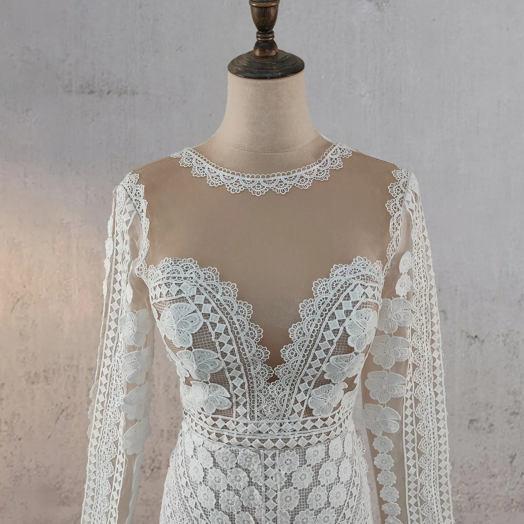 Mermaid Elegance Lace Appliqued Wedding Dress sold by KissProm product image thumbnail 4