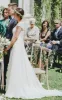 High-end A Line Jewel Chiffon Sweep Train Wedding Dress with Appliques sold by KissProm