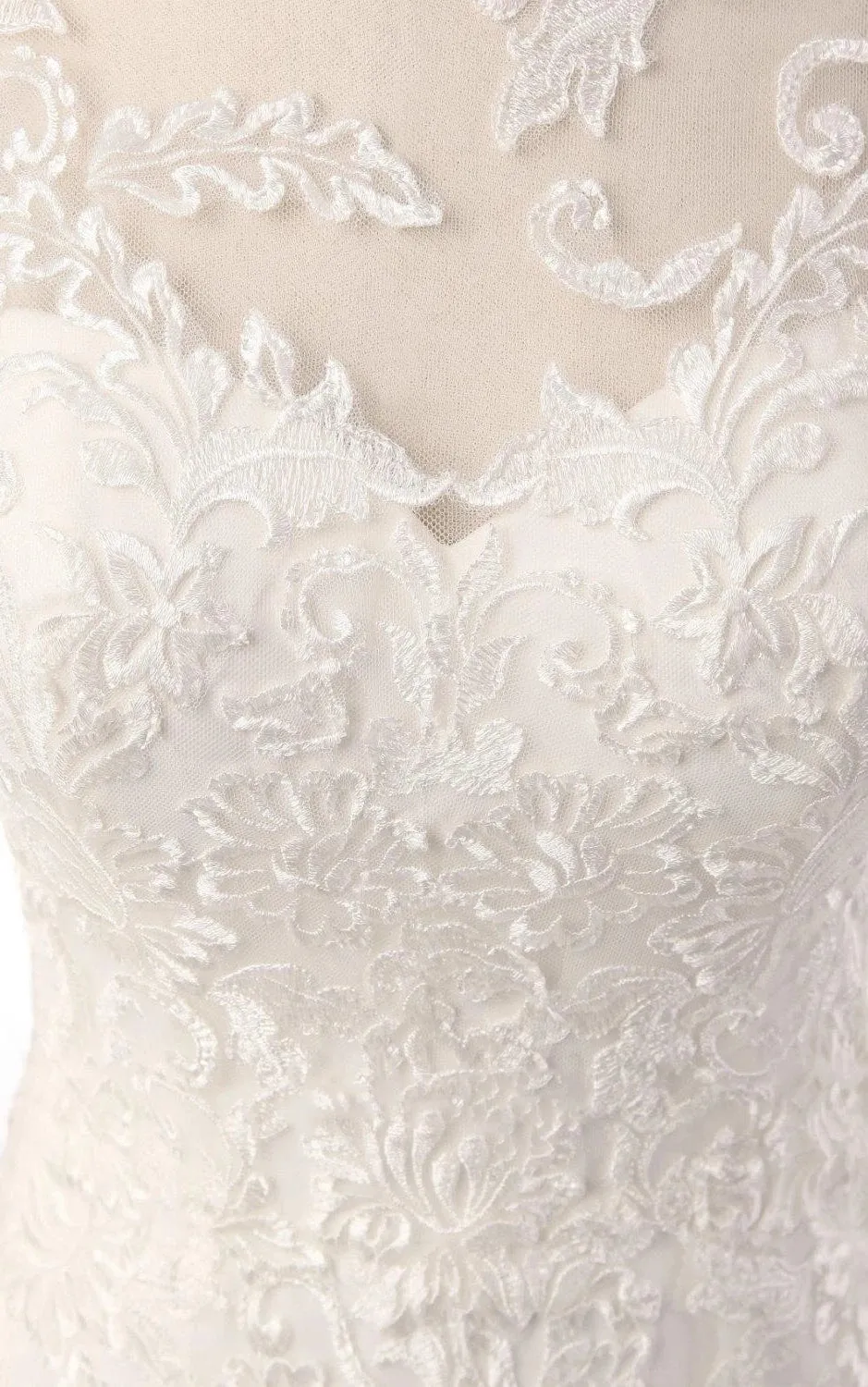 Uri | Mermaid Long Sleeve Lace Dress With Embroideries Illusion sold by KissProm product image thumbnail 4